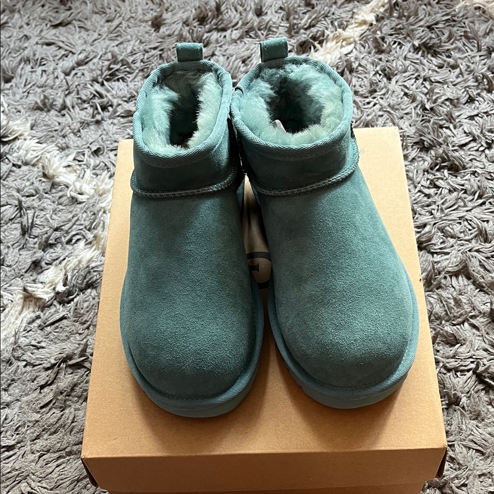 UGG classic ultra mini. Deep ice. Teal. Green. Blue. Womens size 6. New in box. - Picture 2 of 8